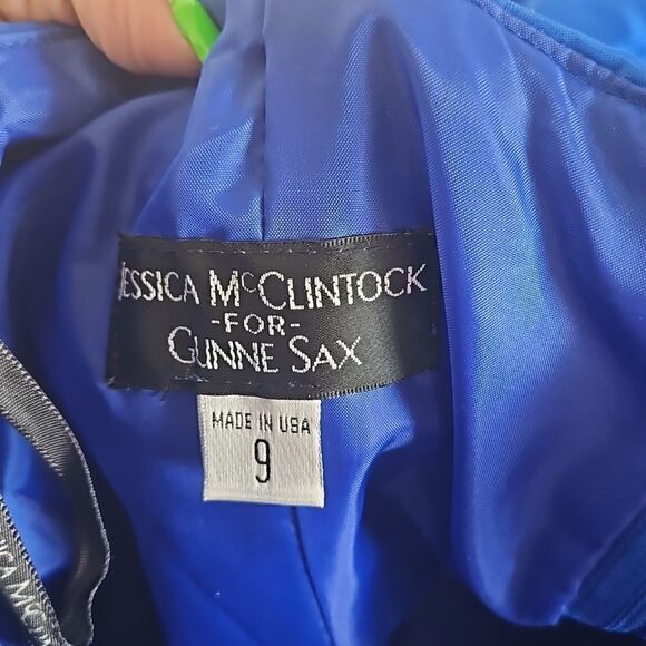 Jessica McClintock For Gunne Sax Strapless Royal Blue Ballerina Maxi Dress Size9 - Picture 12 of 16